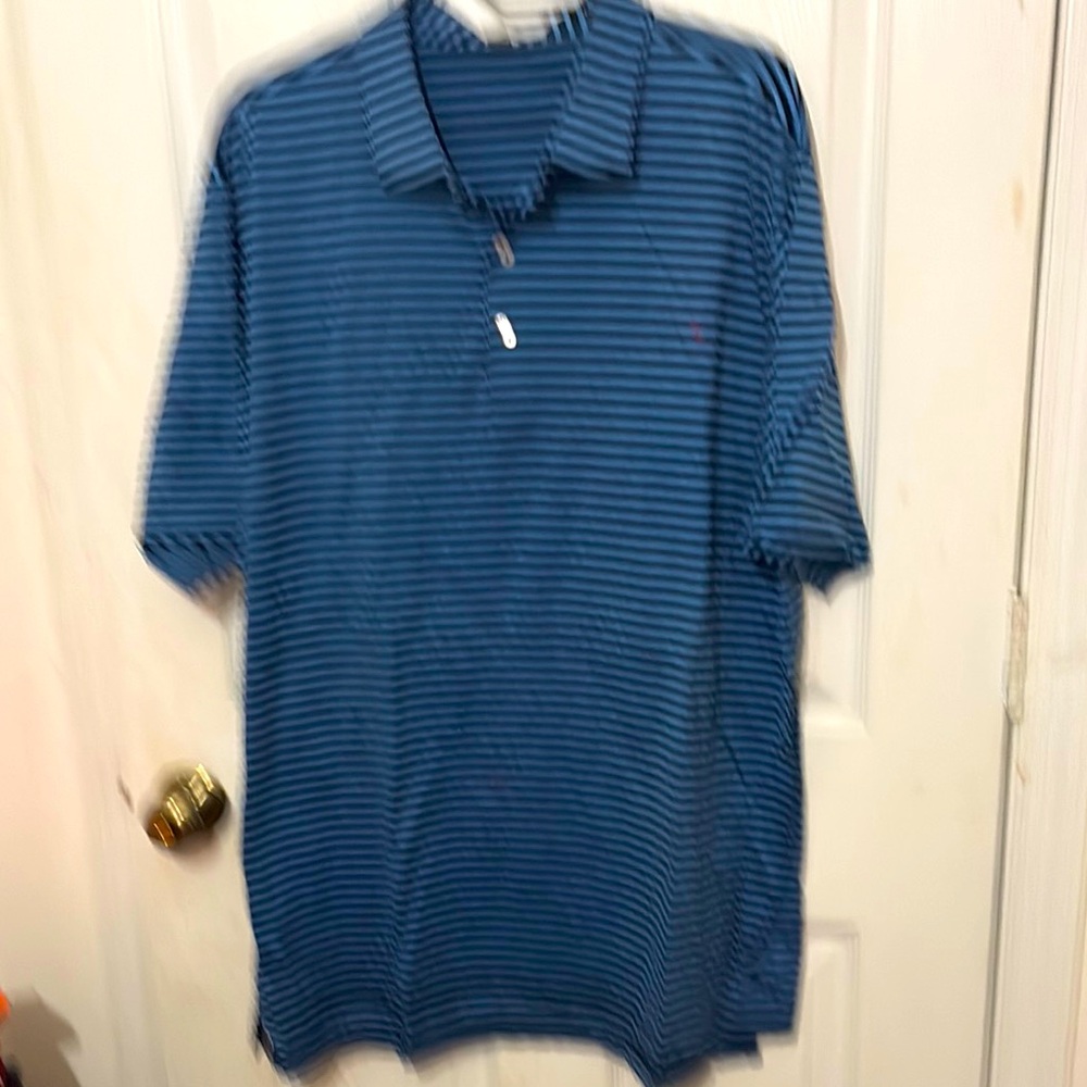 Peter Millar Men's Blue Striped Polo Shirt sz XXL